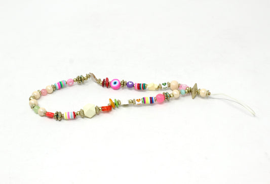 Multicoloured bead phone charm