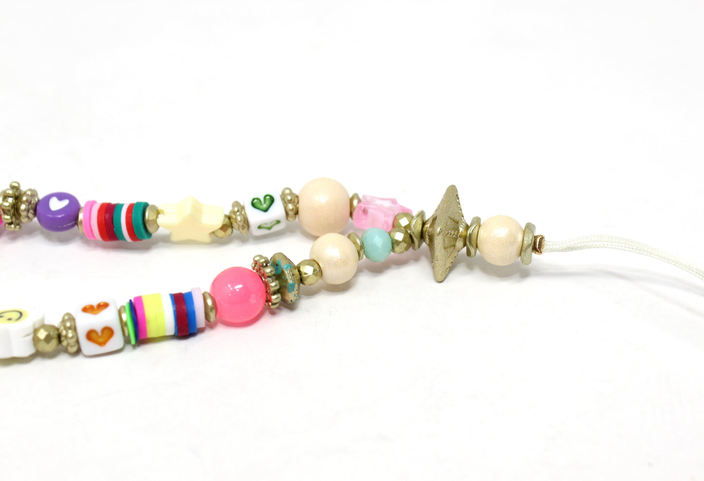 Multicoloured bead phone charm