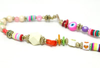 Multicoloured bead phone charm