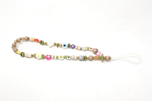 Multicoloured bead phone charm