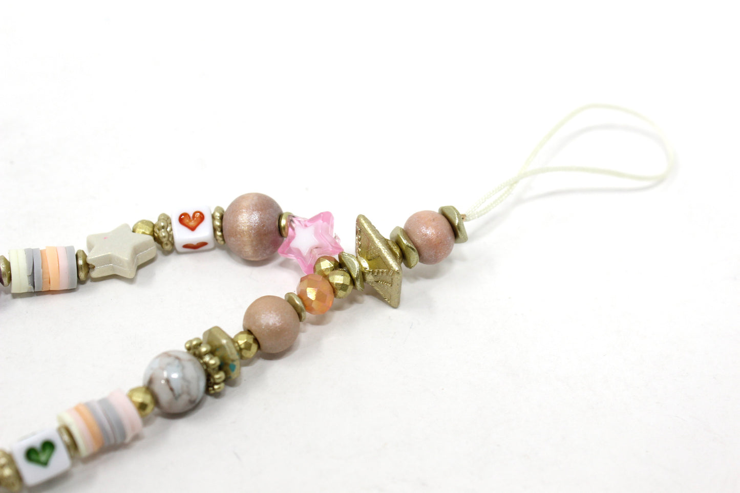 Multicoloured bead phone charm