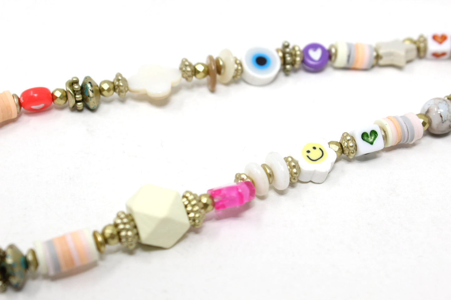 Multicoloured bead phone charm