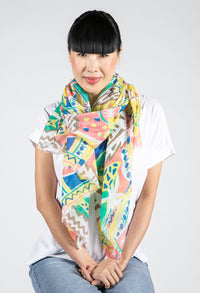 Floral Deco Print Scarf