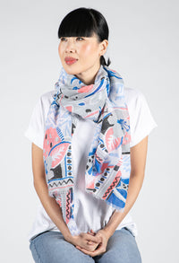 Floral Deco Print Scarf