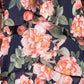 Garden Blossom Print Dress in Peach Navy