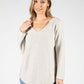 Fine Knit V-Neck Pullover-1