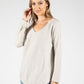 Fine Knit V-Neck Pullover-1