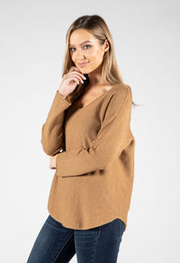 Fine Knit V-Neck Pullover-1