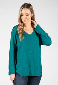 Fine Knit V-Neck Pullover-1