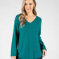 Fine Knit V-Neck Pullover-1