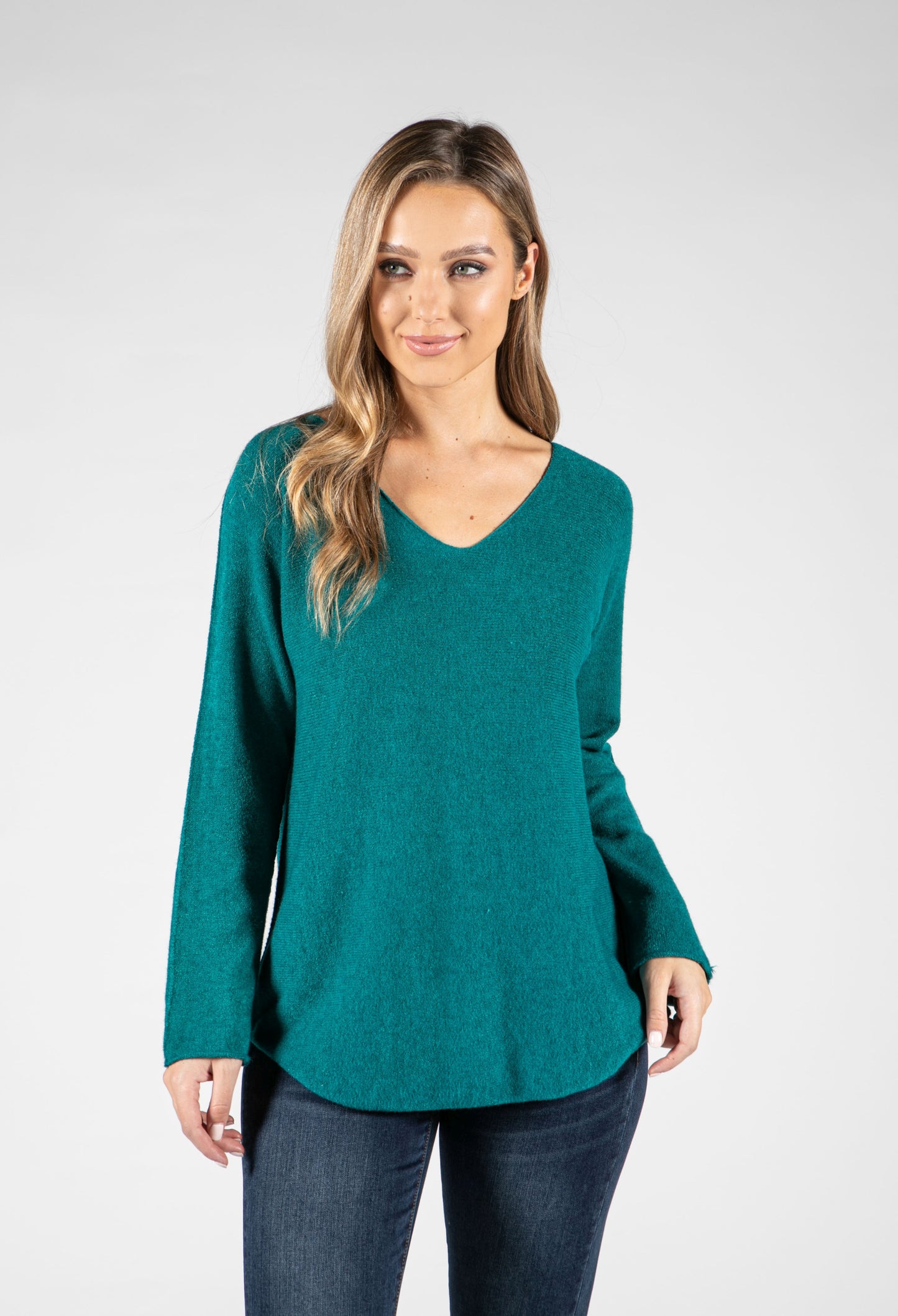 Fine Knit V-Neck Pullover-1