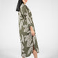 Abstract Leaf Print Shirt Dress