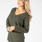 Fine Knit V-Neck Pullover-1