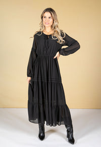 Tie Neck Maxi Dress