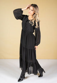 Tie Neck Maxi Dress