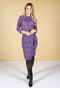 Geo Print High Neck Dress