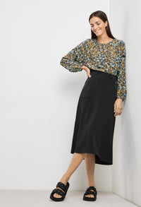 Woven Midi Skirt