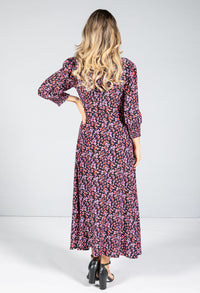 Leaf Print Maxi Dress