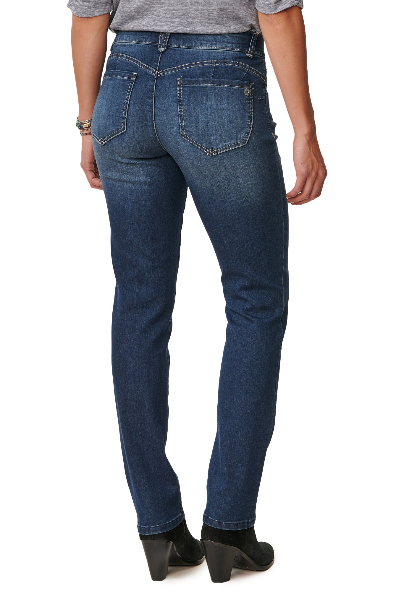 "Ab"solution® Indigo High Rise Straight Leg Jeans