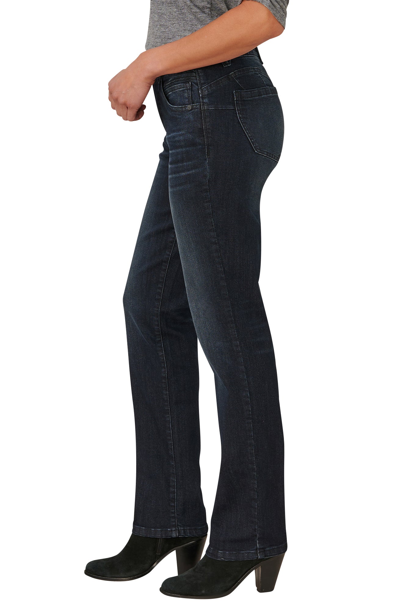 "Ab"solution® Dark Indigo Artisanal Straight Leg Jeans