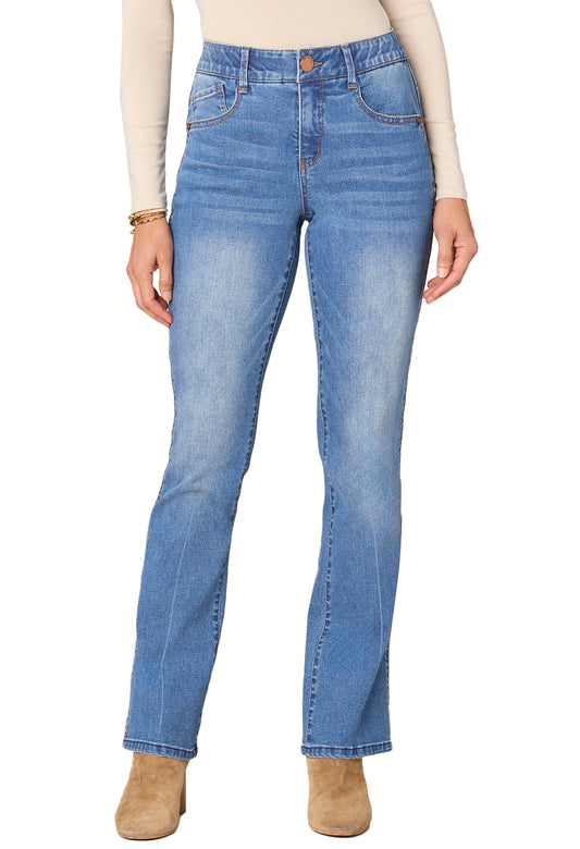 "Ab"solution Mid-Rise Double Side Seam Itty Bitty Boot Jeans