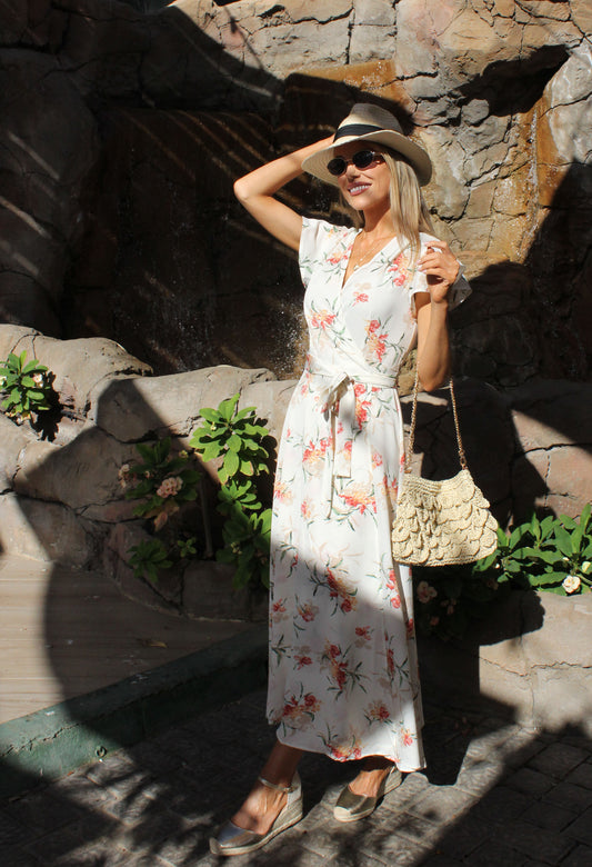 Floral Wrap Maxi Dress