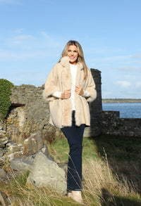 Faux Fur Shawl Overcoat