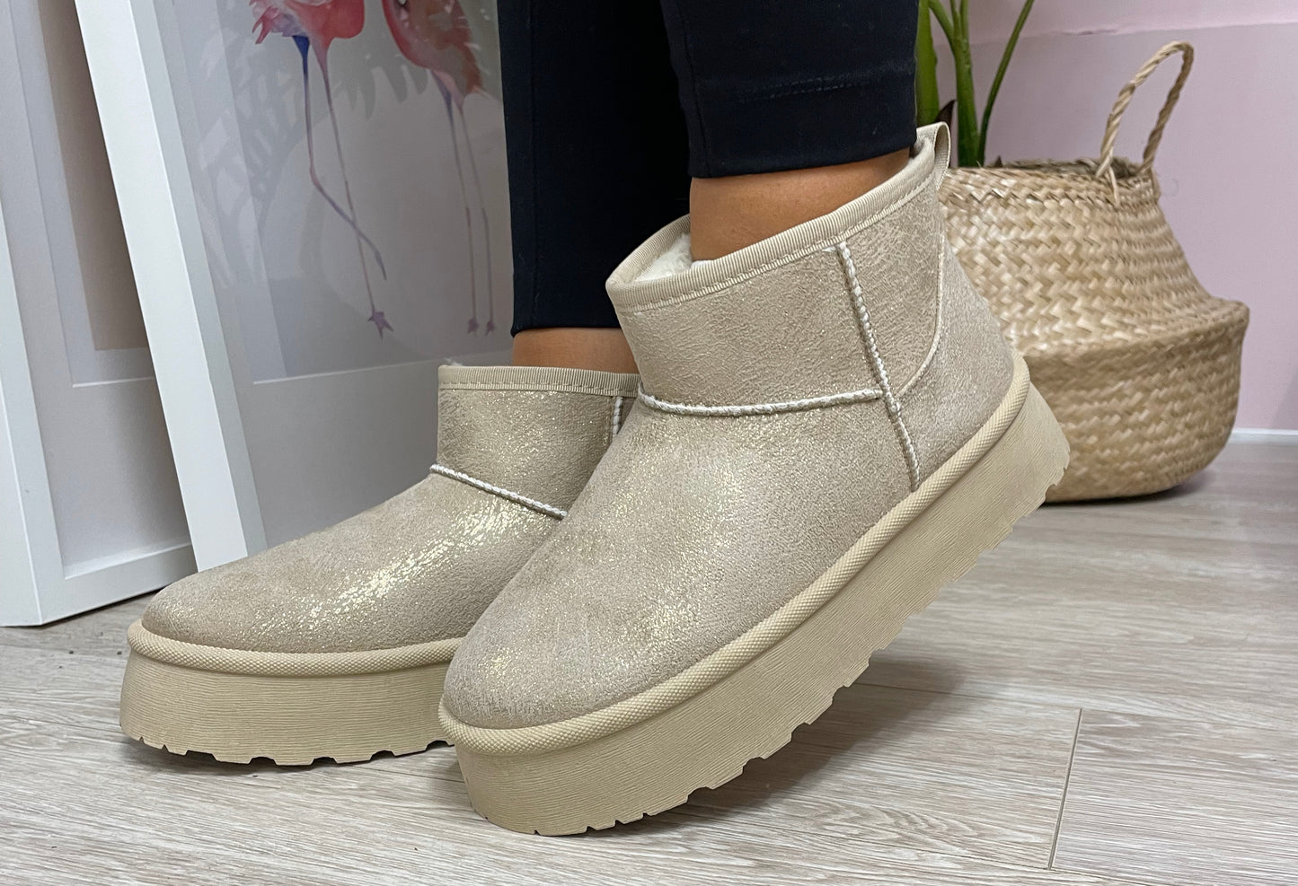 Shimmer Slip On Ankle Boot