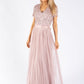 Maya Embellished Maxi Dress With Sash Belt