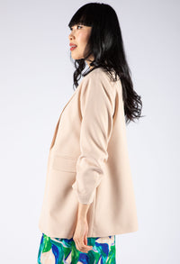 Ruched Sleeve Blazer