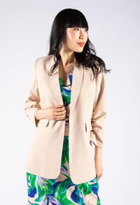 Ruched Sleeve Blazer