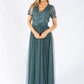 STRIPE EMBELLISHED MAXI DRESS WITH SASH BELT