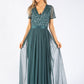 STRIPE EMBELLISHED MAXI DRESS WITH SASH BELT