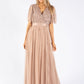 ANGEL SLEEVE EMBELLISHED MAXI DRESS WITH SASH BELT