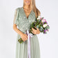 ANGEL SLEEVE EMBELLISHED MAXI DRESS WITH SASH BELT