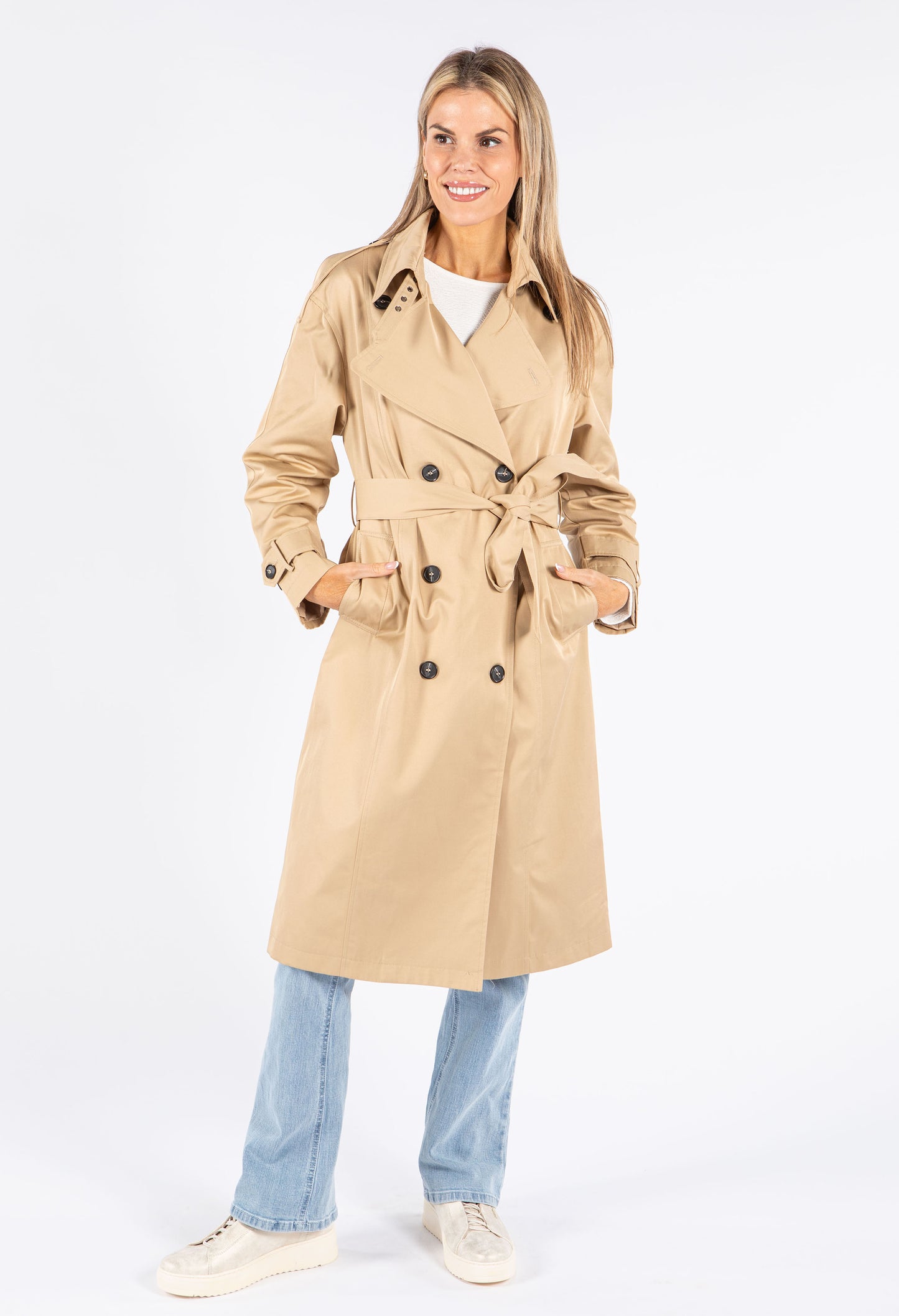 Longline Belted Trench Coat