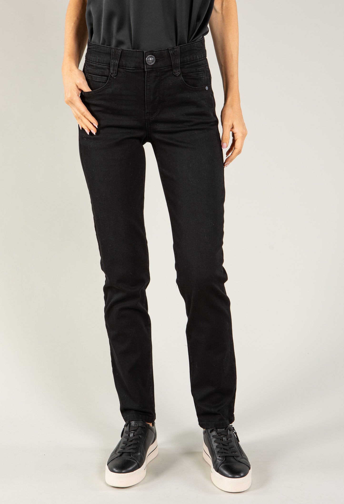 "Ab"solution® Black Denim Straight Leg Jeans