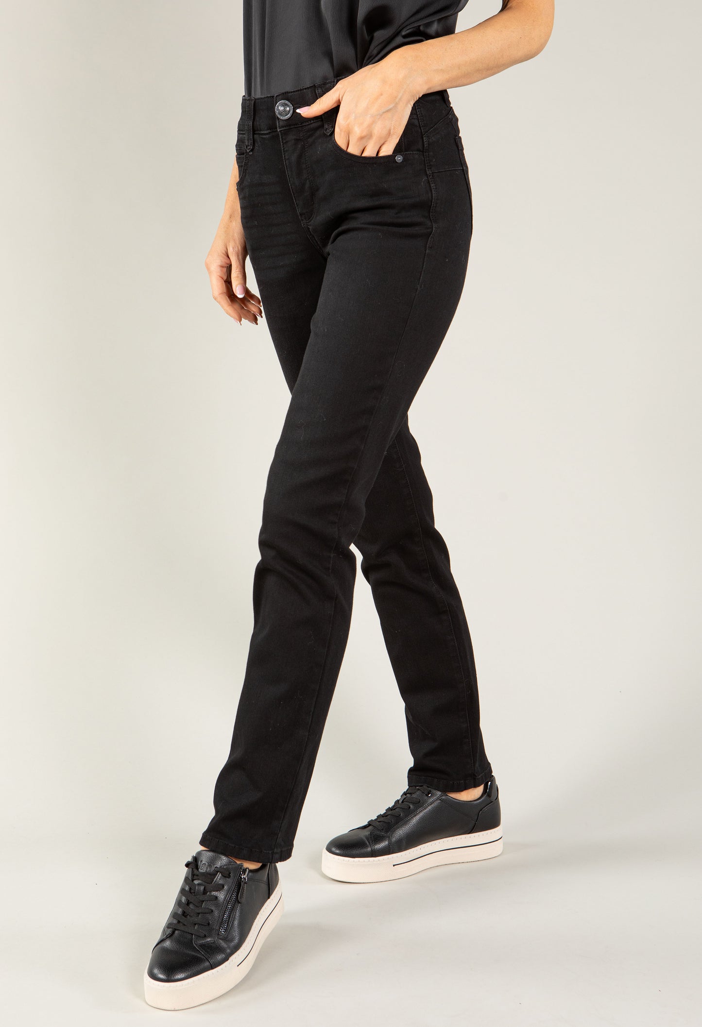 "Ab"solution® Black Denim Straight Leg Jeans