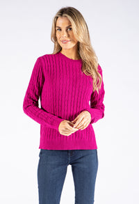 Round Neck Cable Knit