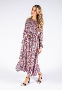 Smocking Floral Maxi Dress