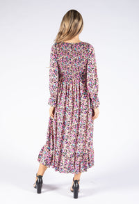 Smocking Floral Maxi Dress