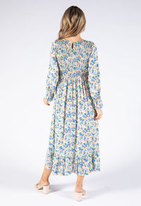 Smocking Floral Maxi Dress