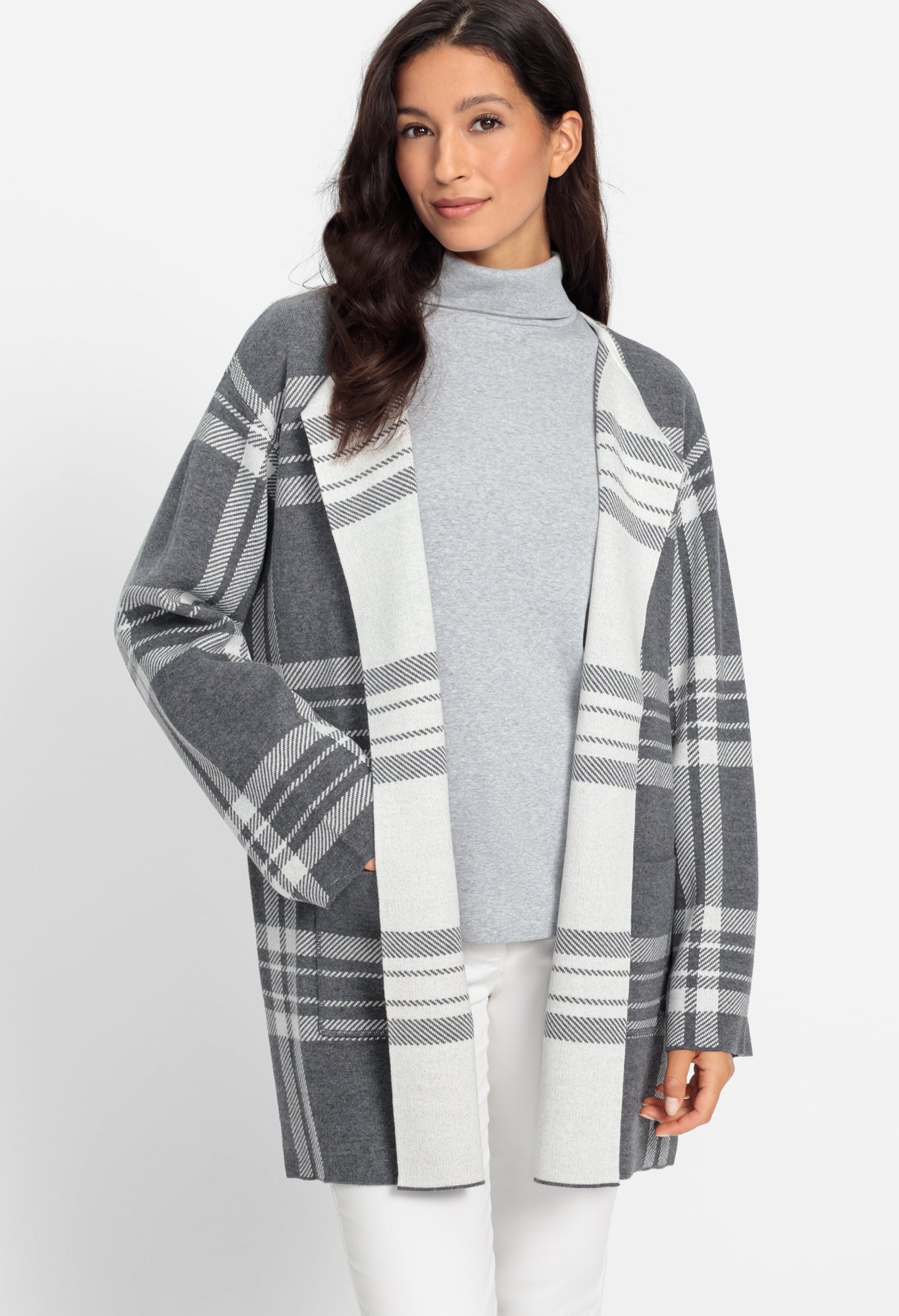 Long Sleeve Check Cardigan