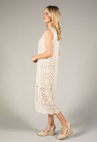 Sleeveless Longline Crochet Cardigan