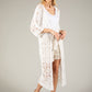 Tie Front Longline Crochet Cardigan