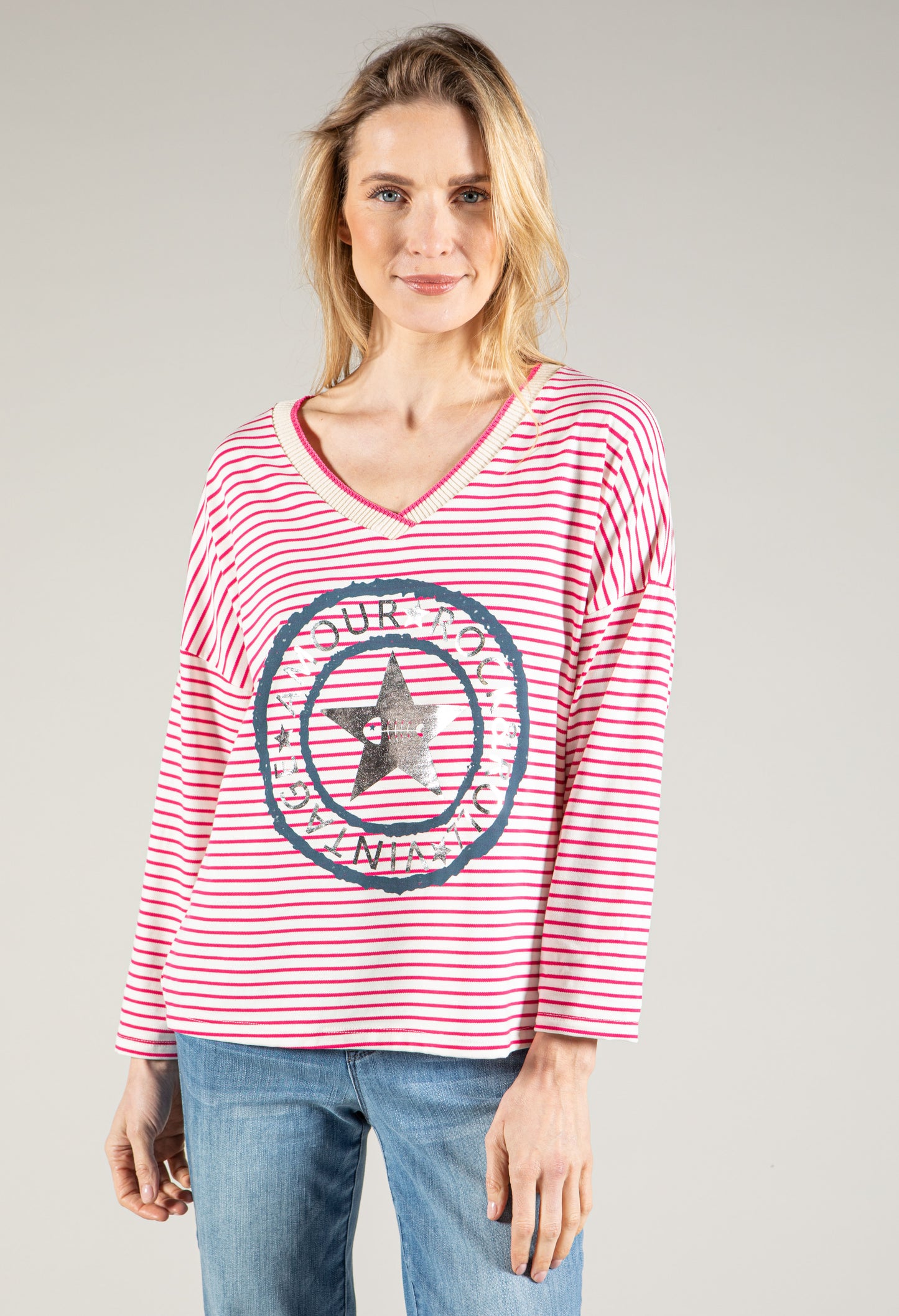 Striped Graphic Pullover