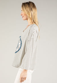 Striped Graphic Pullover