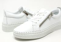 Metallic Side Zip Leather Trainer