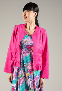 Suedette Peplum Hem Jacket