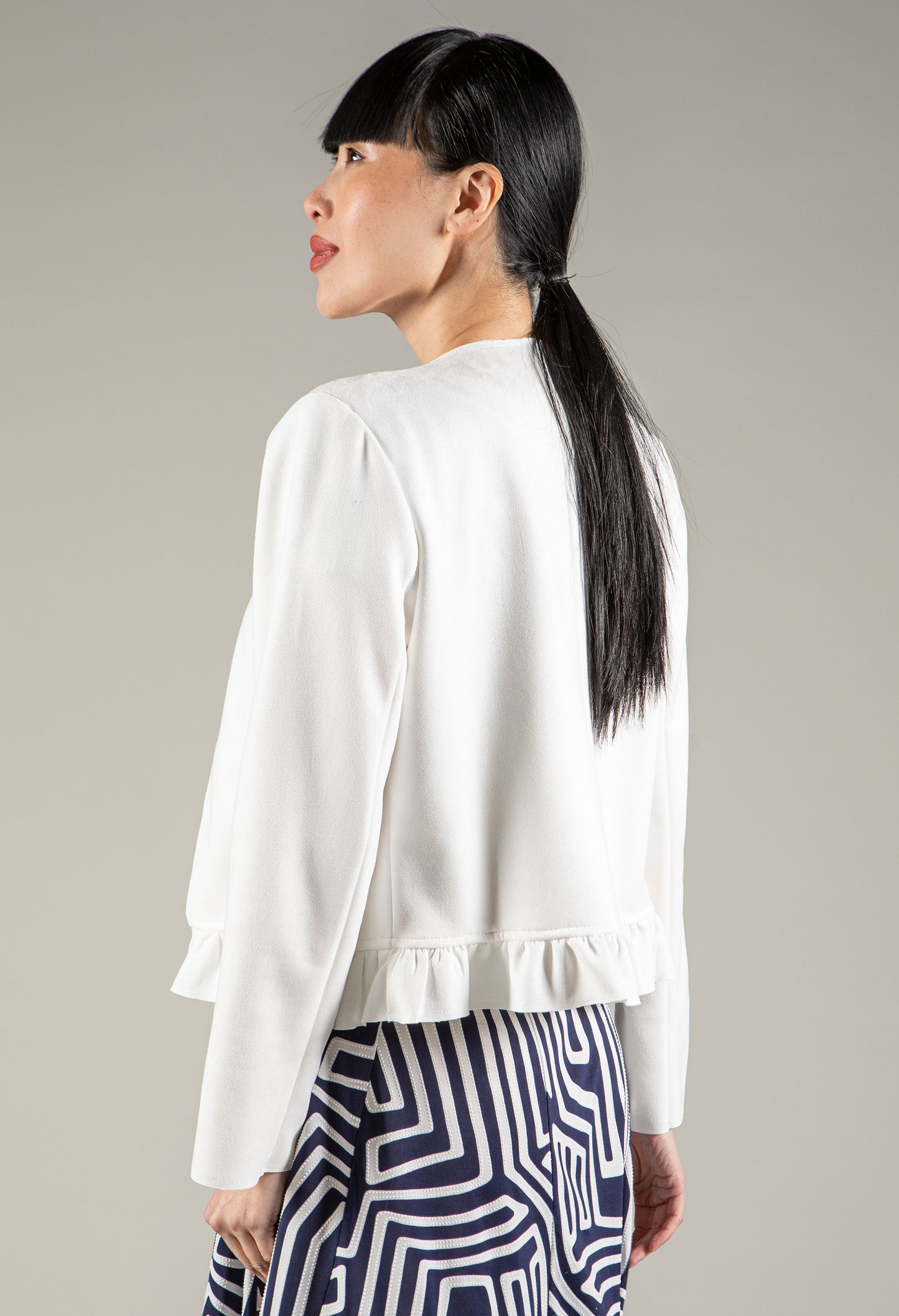 Suedette Peplum Hem Jacket